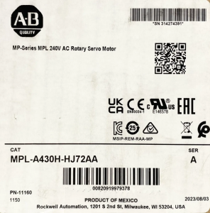 Allen Bradley MPL-A430H-HJ72AA Servo Motor Bulletin MPL LL - Yuguan